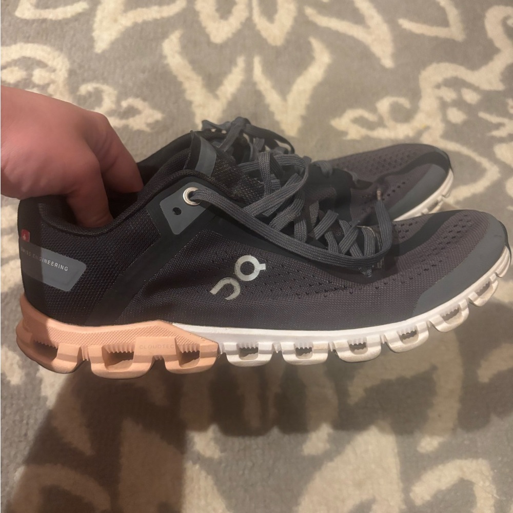 On Running Black and White Athletic Shoes